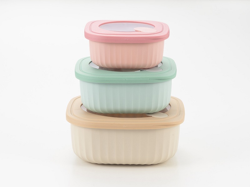 ＆smile　電子レンジ対応保存容器3pcセット