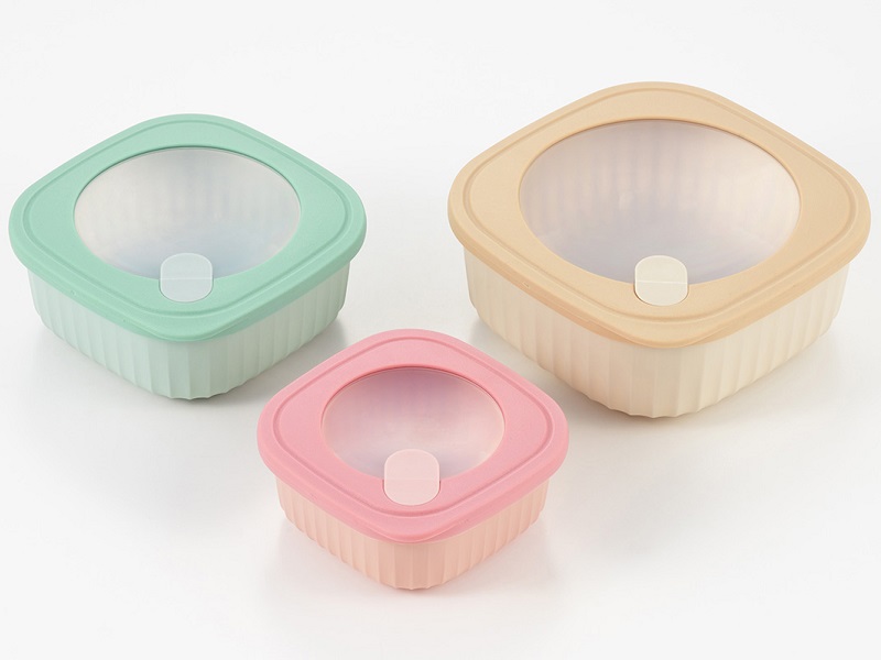 ＆smile　電子レンジ対応保存容器3pcセット