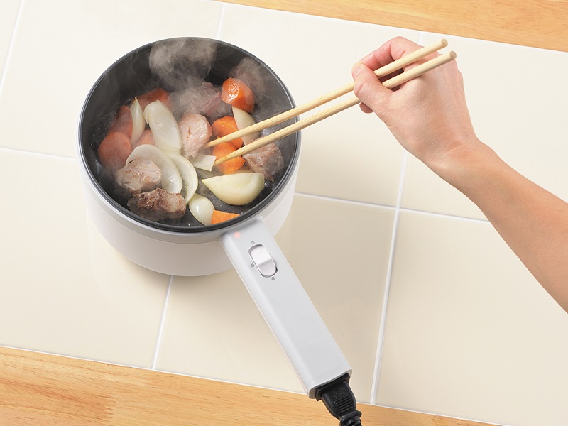 ERETTO“mono”蒸し器兼用電気片手鍋18cm
