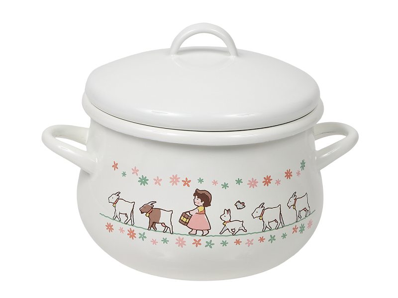 アルプスの少女ハイジ　ホーロー両手鍋16cm