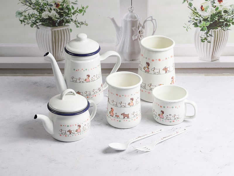 アルプスの少女ハイジ　ホーローティーポット(茶こし付)