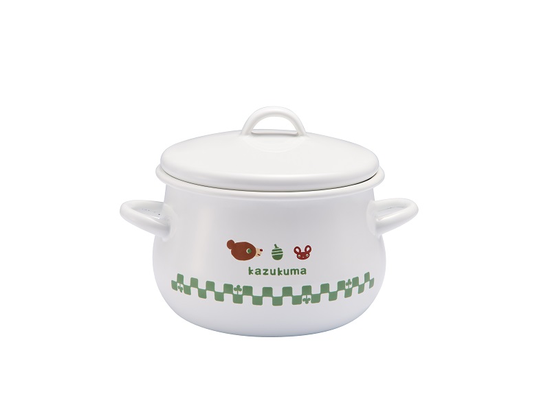 かずくま　ホーロー両手鍋16cm