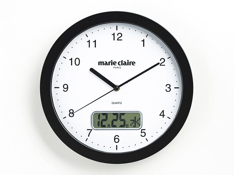 マリ・クレール　壁掛け時計 カレンダー機能付