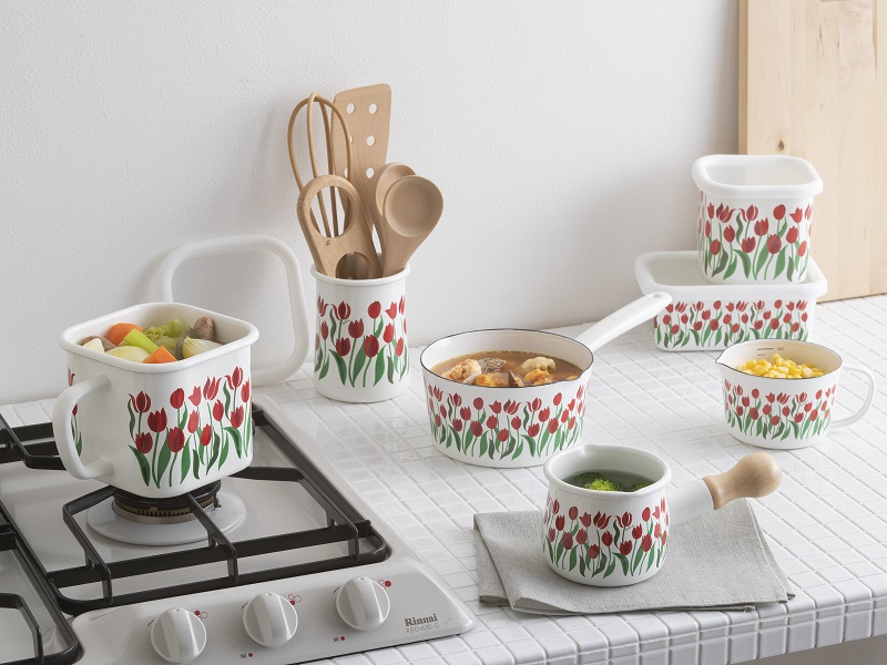 プルーン　ホーローメジャーカップ・Sチューリップパレット