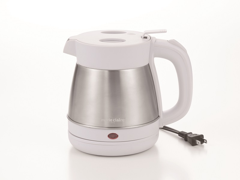 マリ・クレール こぼれにくいステンレス電気ケトル0.8L
