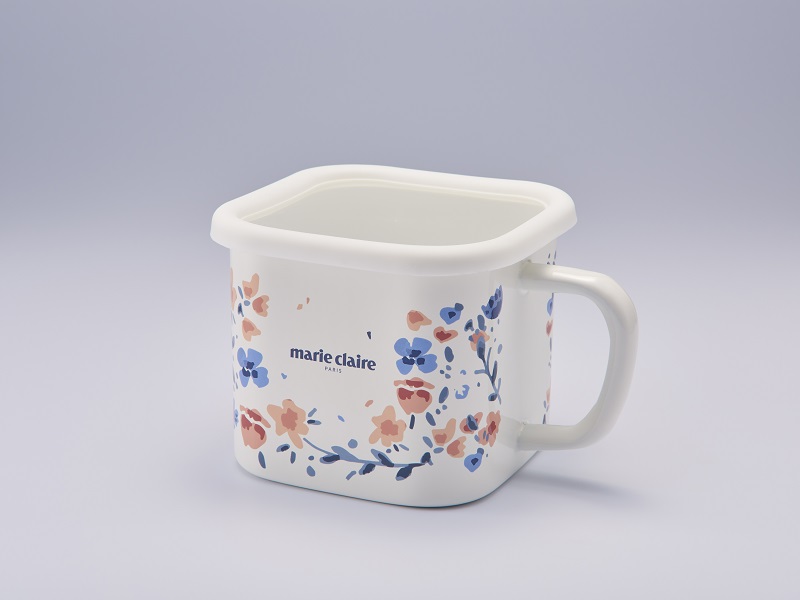 マリ・クレール fleurette　ホーローマルチスクエアポット