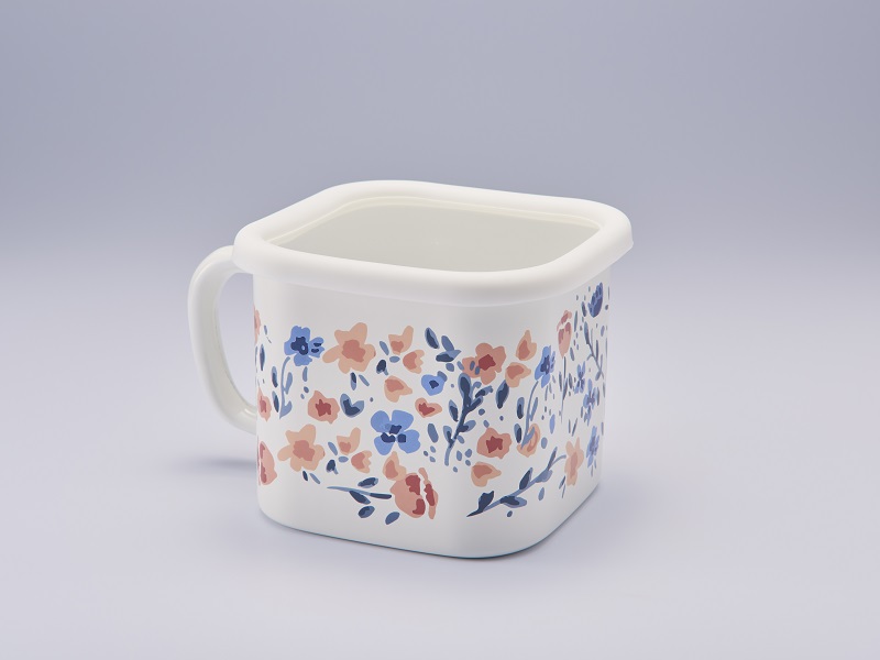 マリ・クレール fleurette　ホーローマルチスクエアポット