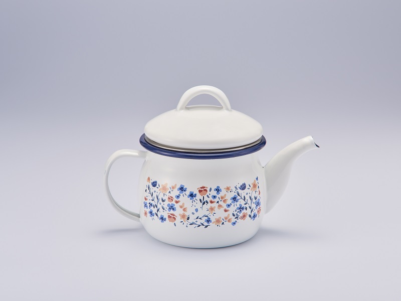 マリ・クレール fleurette　ホーローティーポット(茶こし付)