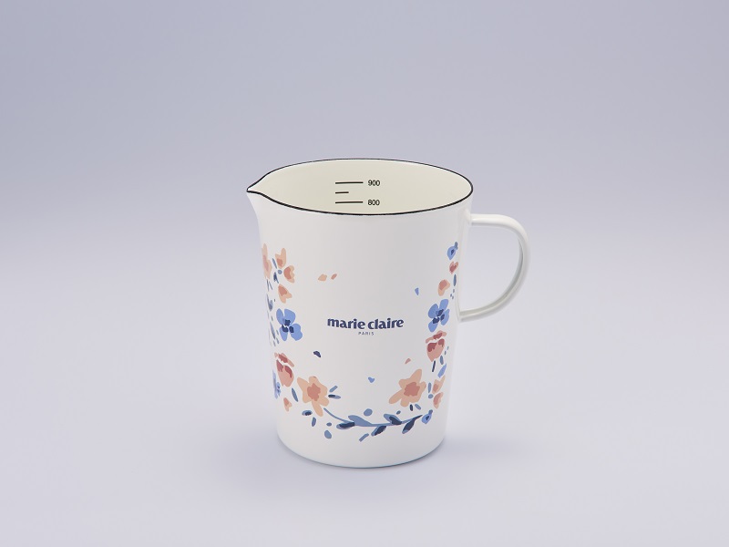 マリ・クレール fleurette　ホーローメジャーカップ・L
