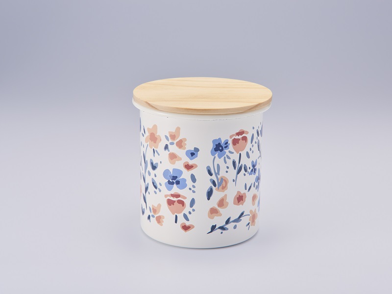 マリ・クレール fleurette　ホーローキャニスター