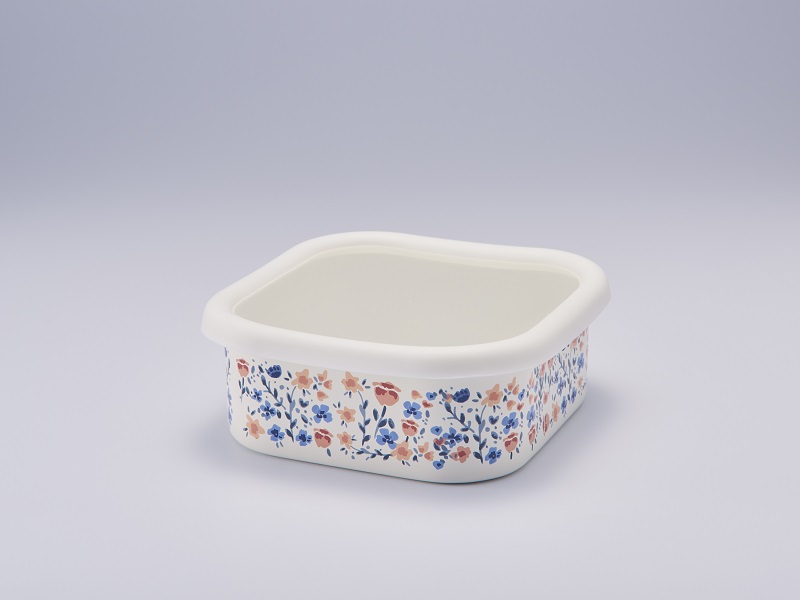 マリ・クレール fleurette　ホーロースクエアストッカー・L