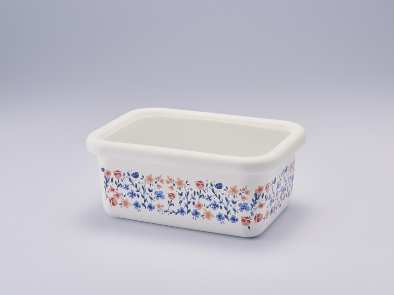 マリ・クレール fleurette　ホーローレクタングルストッカー・M