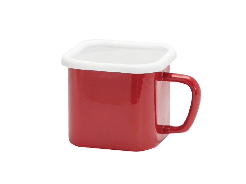 ピア・コローレ　ホーローマルチスクエアポット(レッド)