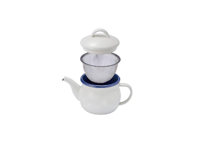 ピア・コローレ　ホーローティーポット(茶こし付)