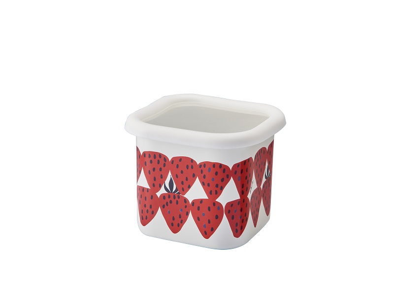 プルーン　ホーローキューブストッカー・Sあかいちご