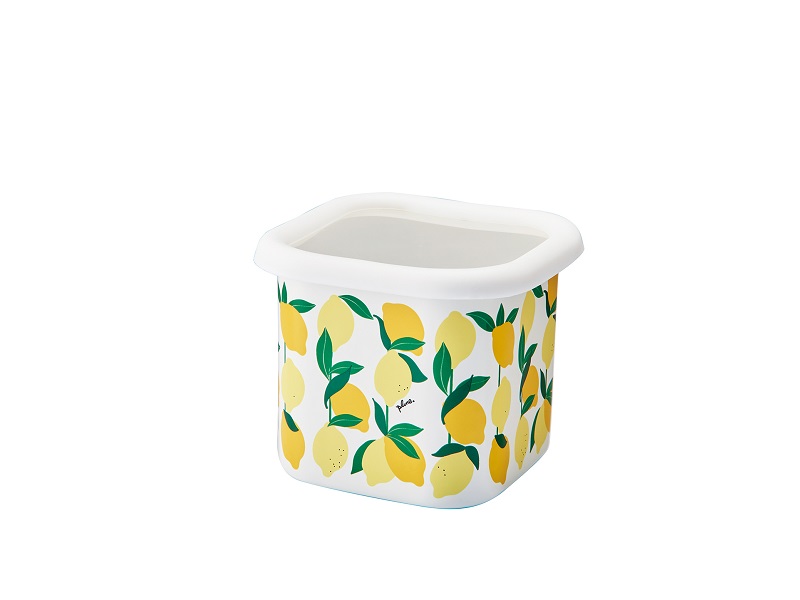 プルーン　ホーローキューブストッカー・Sレモン