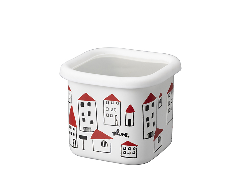 プルーン　ホーローキューブストッカー・S akaiyaneno