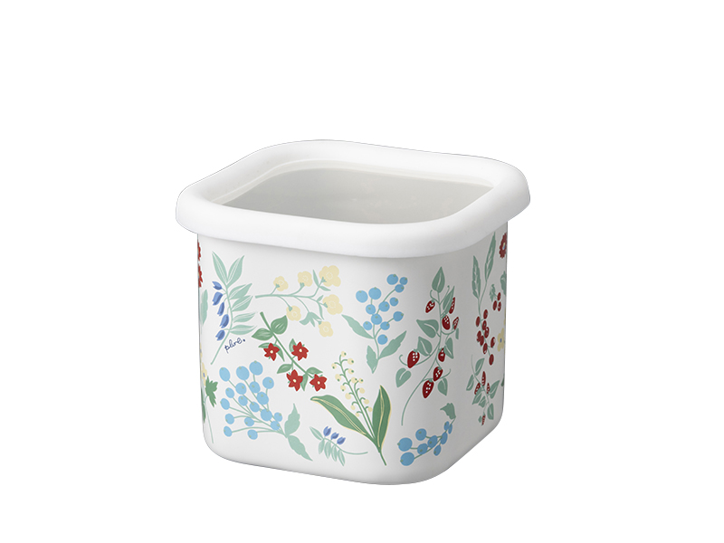 プルーン　ホーローキューブストッカー・Sカラフルガーデン