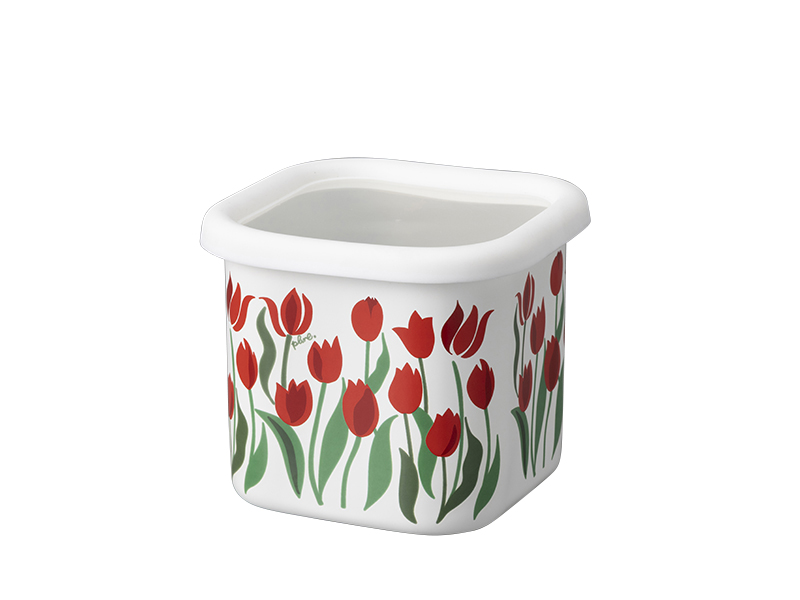 プルーン　ホーローキューブストッカー・Sチューリップパレット