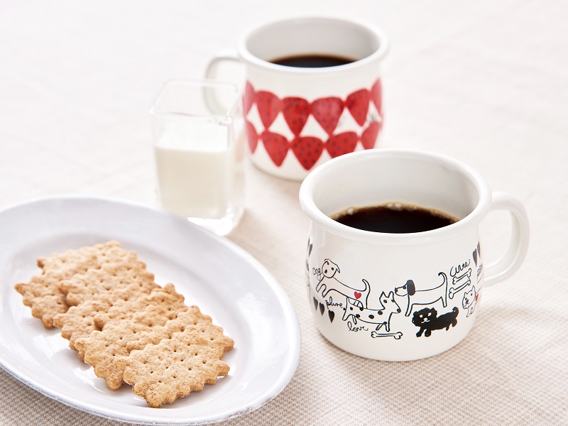 プルーン　ホーローマグカップモノトーンドッグ