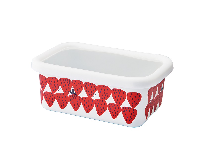 プルーン　ホーローレクタングルストッカー・Mあかいちご