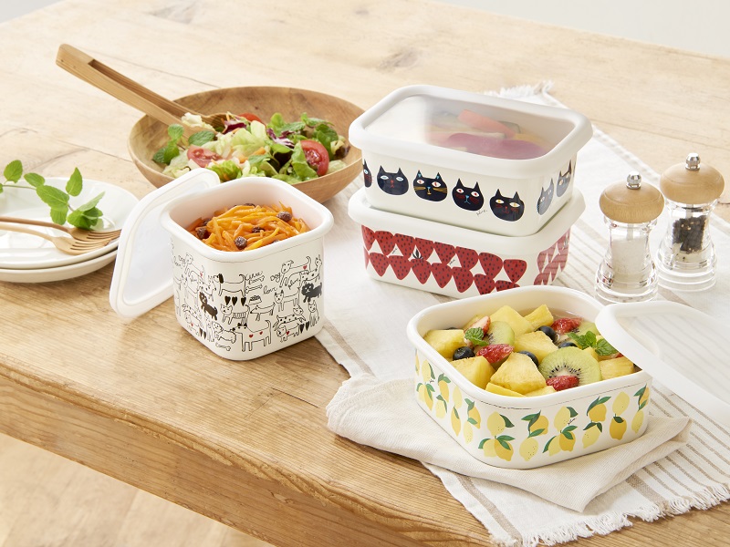 プルーン　ホーローレクタングルストッカー・Mミミココモモ