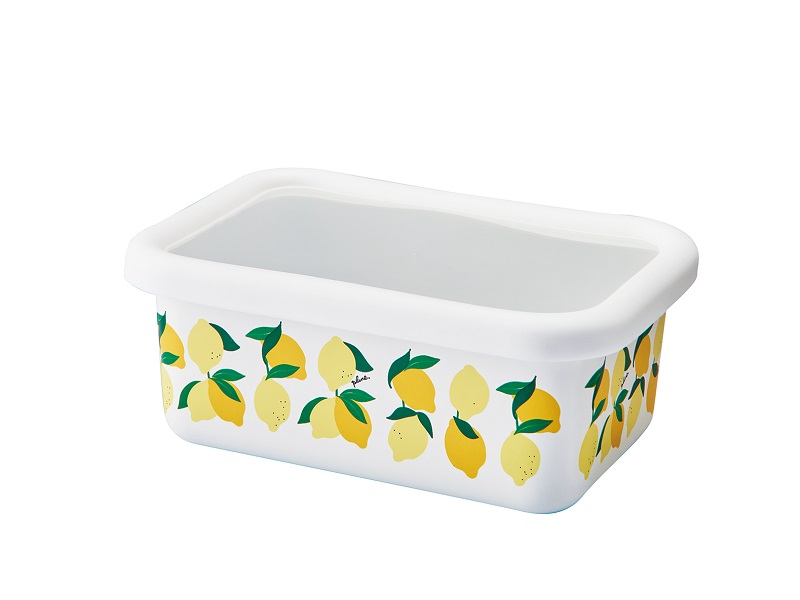 プルーン　ホーローレクタングルストッカー・Mレモン