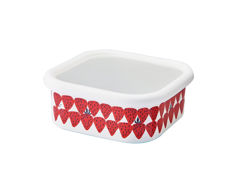 プルーン　ホーロースクエアストッカー・Lあかいちご