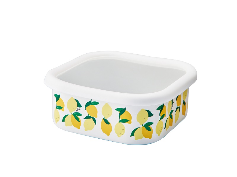 プルーン　ホーロースクエアストッカー・Lレモン