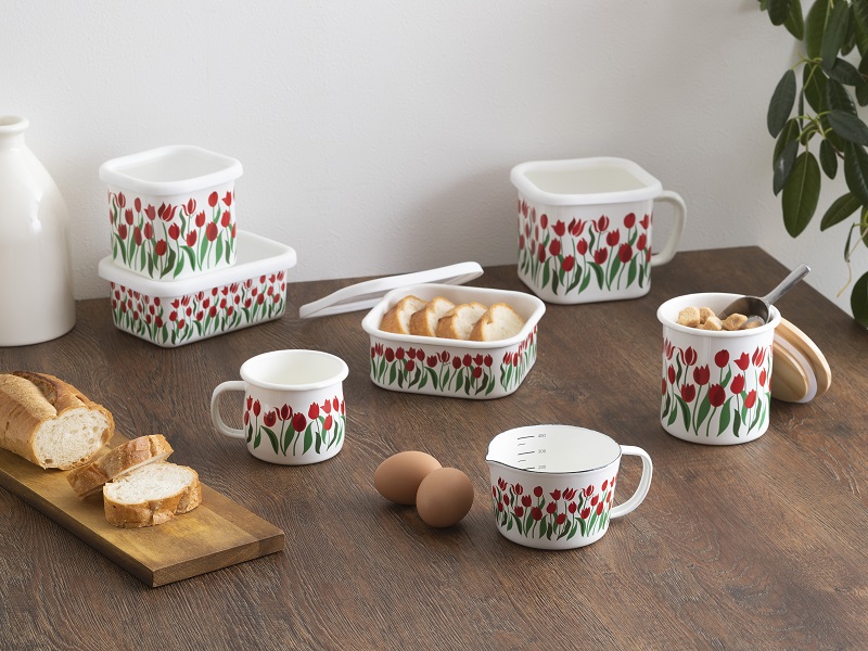 プルーン　ホーロースクエアストッカー・Lチューリップパレット