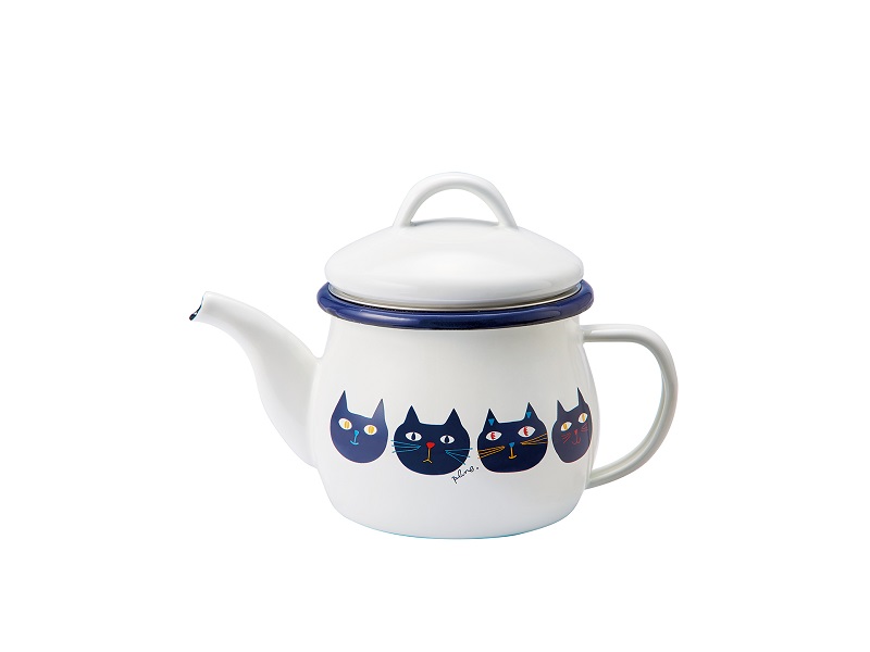 プルーン　ホーローティーポット(茶こし付)ミミココモモ