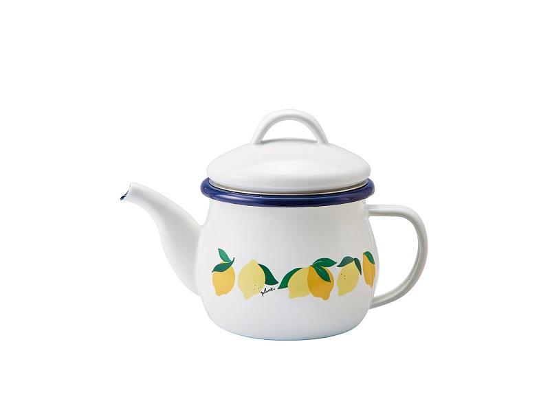 プルーン　ホーローティーポット(茶こし付)レモン