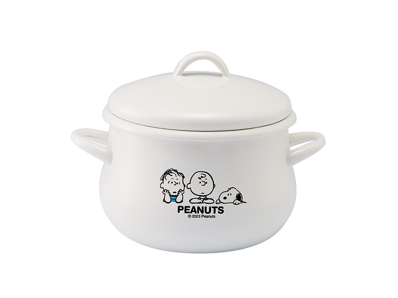 スヌーピー ブレイクタイム　ホーロー両手鍋16cm