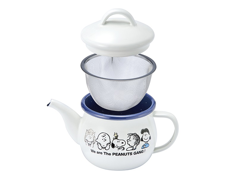 スヌーピー ブレイクタイム　ホーローティーポット(茶こし付)
