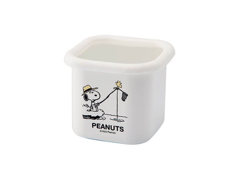 スヌーピー ブレイクタイム　ホーローキューブストッカー・S