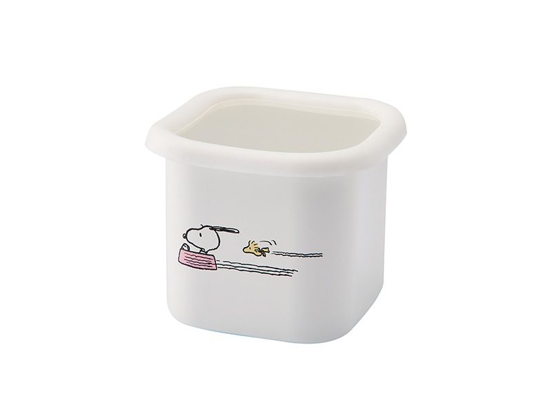 スヌーピー ブレイクタイム　ホーローキューブストッカー・S