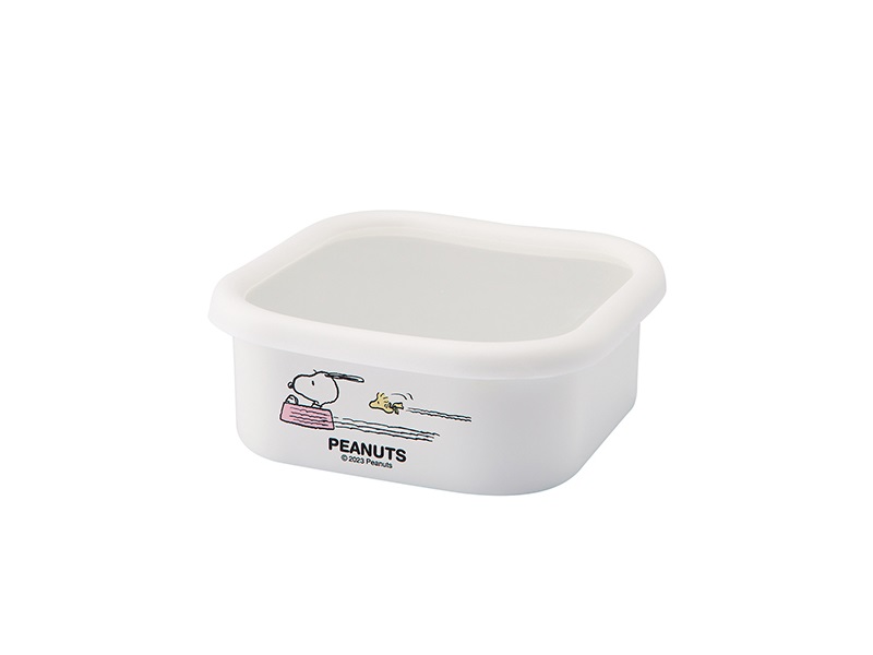 スヌーピー ブレイクタイム　ホーロースクエアストッカー・L