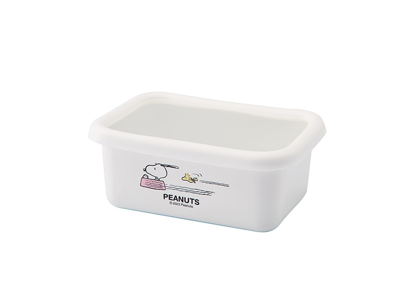 スヌーピー ブレイクタイム　ホーローレクタングルストッカー・M