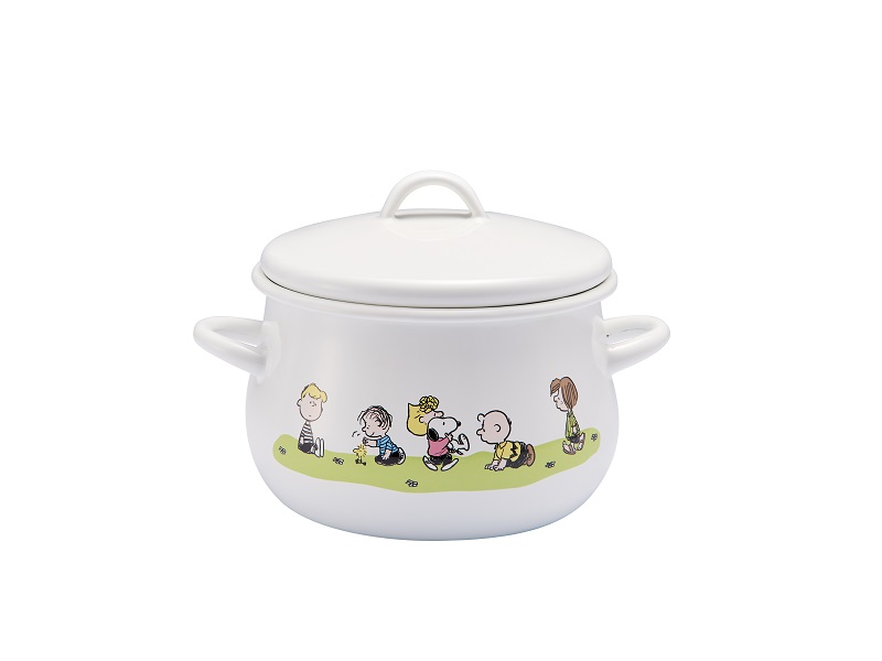 スヌーピー グリーンフィールド　ホーロー両手鍋16cm