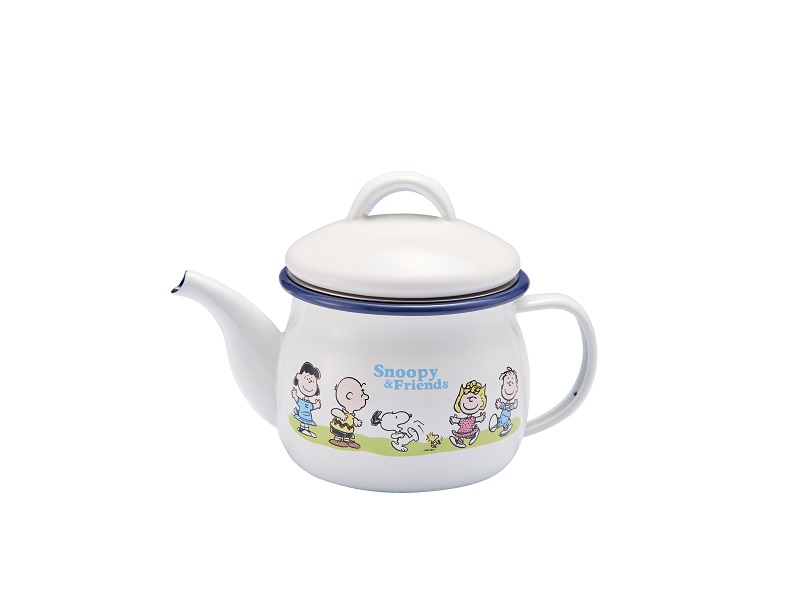 スヌーピー グリーンフィールド　ホーローティーポット(茶こし付)