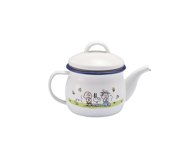 スヌーピー グリーンフィールド　ホーローティーポット(茶こし付)