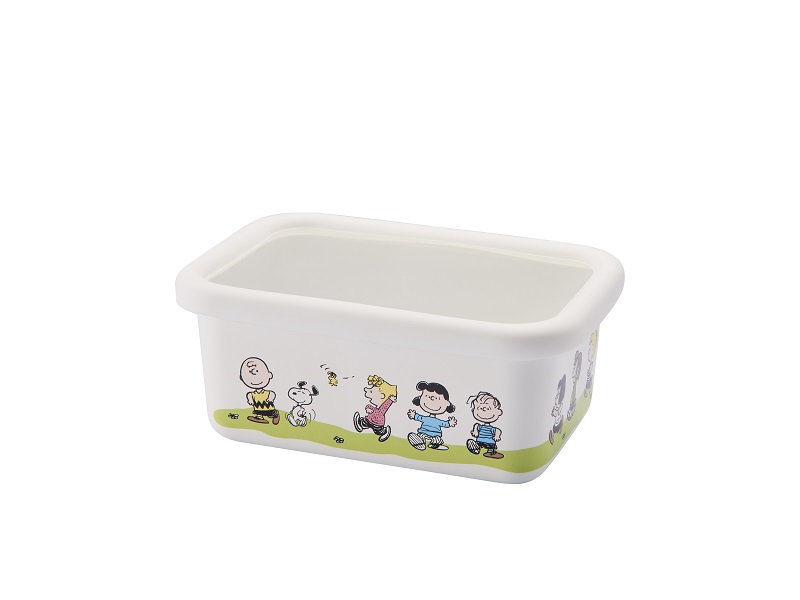 スヌーピー グリーンフィールド　ホーローレクタングルストッカー・M