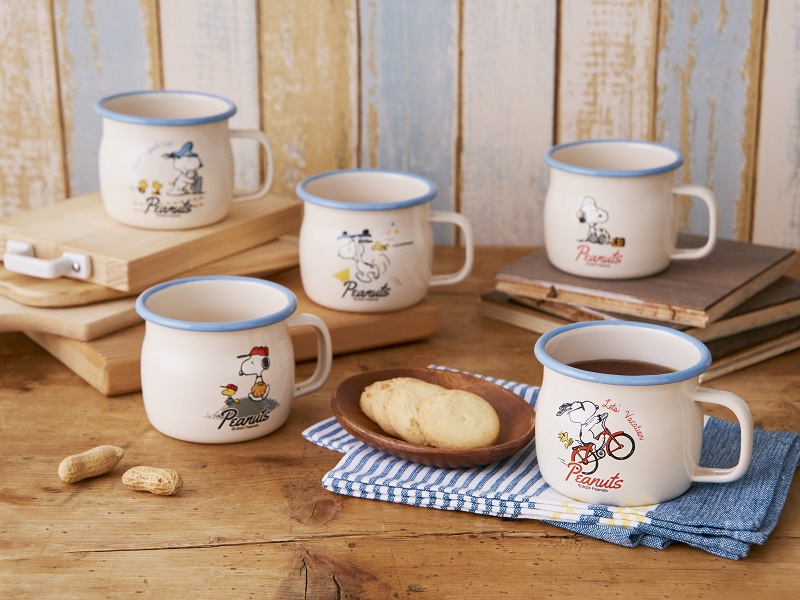 スヌーピー ホーローマグカップ「バイク」