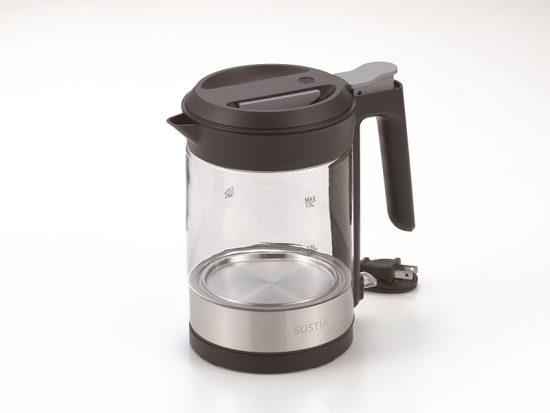 サスティア こぼれにくいガラス電気ケトル1.0L
