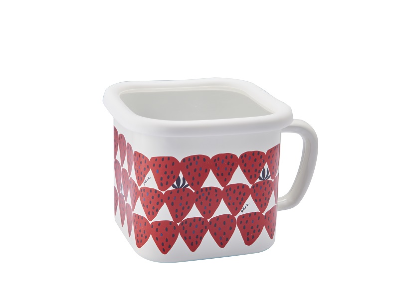 プルーン　ホーローマルチスクエアポットあかいちご