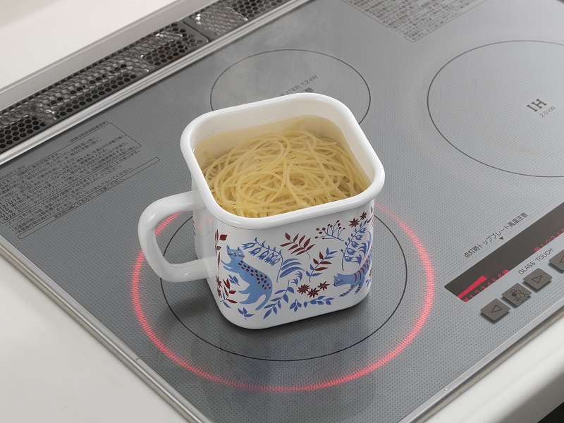 プルーン　ホーローマルチスクエアポットねこねこ