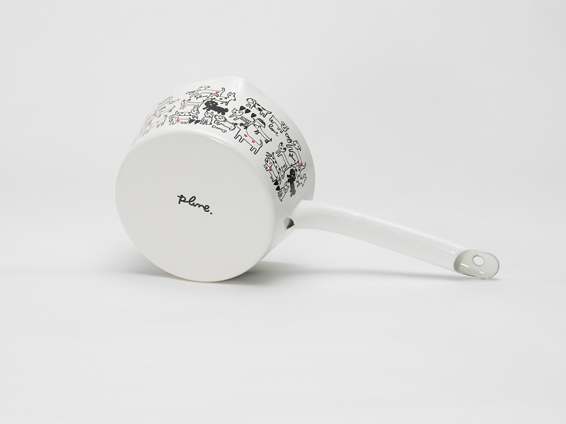 プルーン　ホーローミルクパン15cmモノトーンドッグ