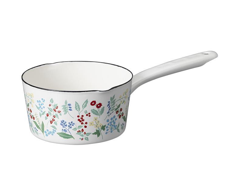 プルーン　ホーローミルクパン15cmカラフルガーデン