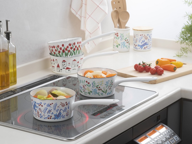 プルーン　ホーローミルクパン15cmカラフルガーデン