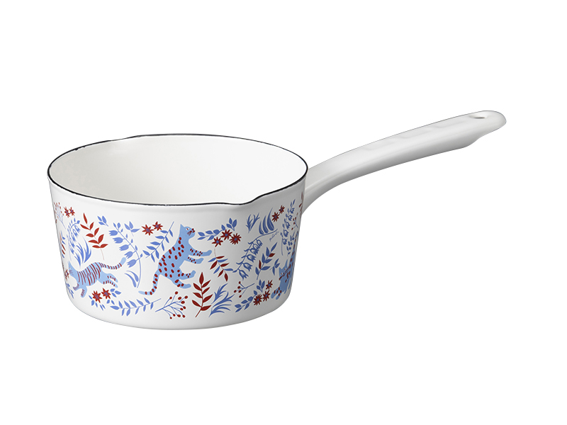 プルーン　ホーローミルクパン15cmねこねこ